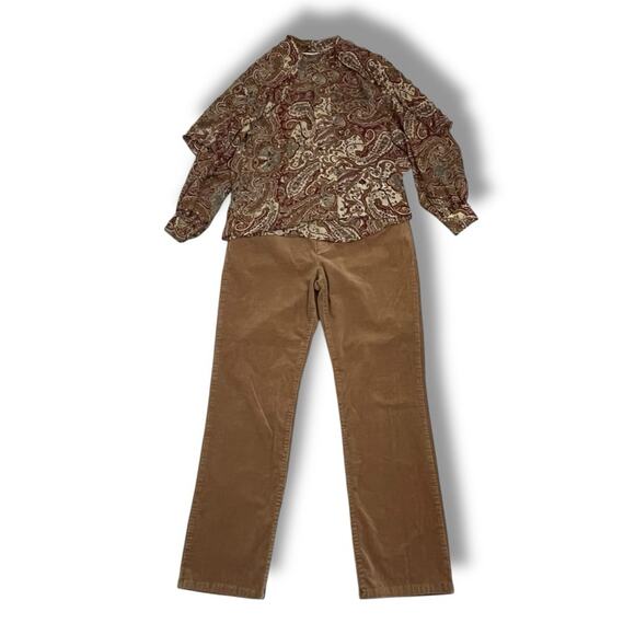 Chaps Denim corduroy high rise straight leg pants - Picture 7 of 9